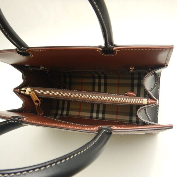 BURBERRY Black Leather Tote Bag - Picture 8 of 10